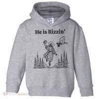 He Is Rizzen Basketball Toddler Hoodie thumb 0
