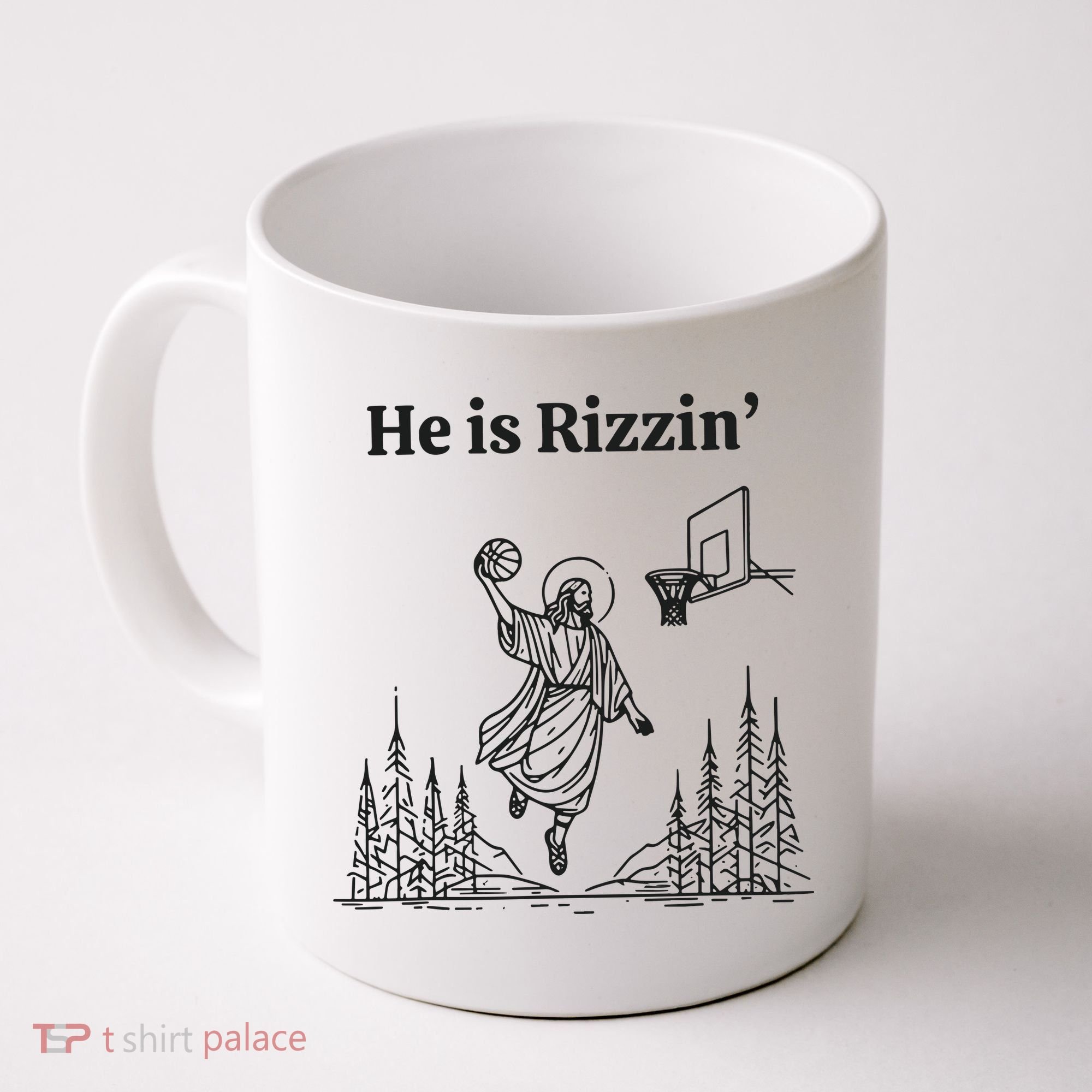 He Is Rizzen Basketball Coffee Mug