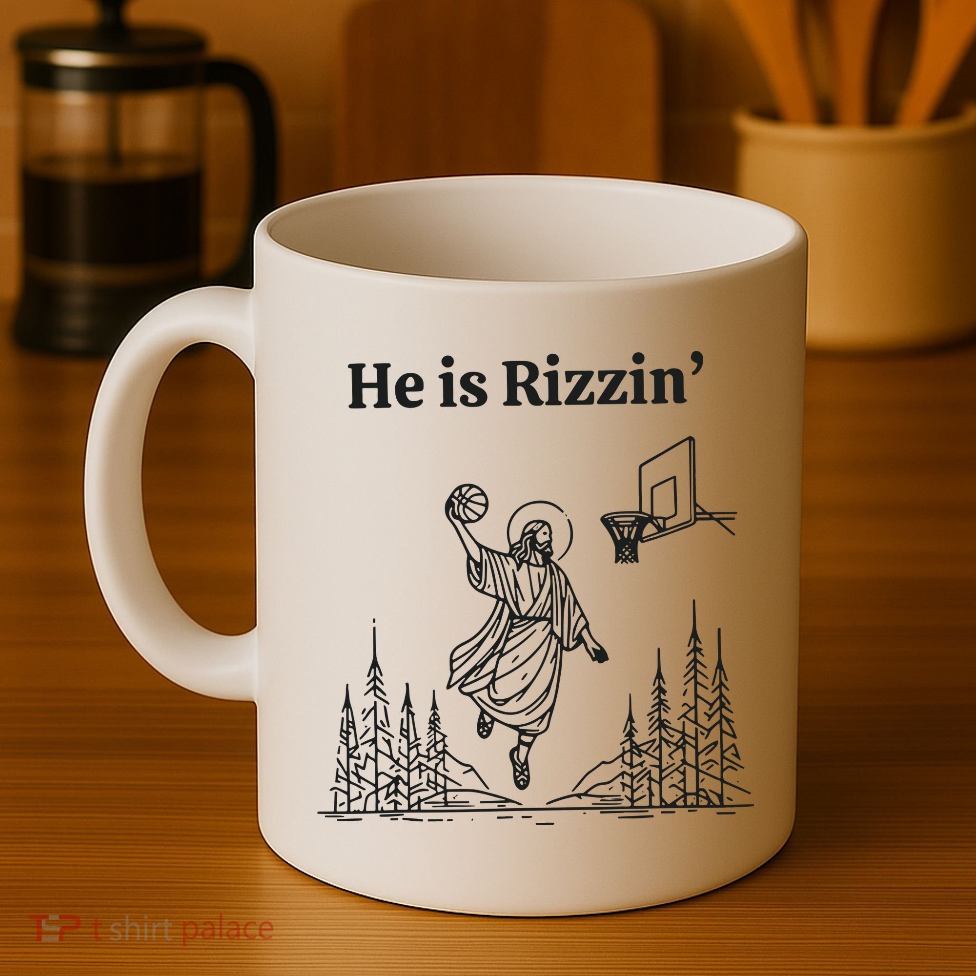 He Is Rizzen Basketball Coffee Mug