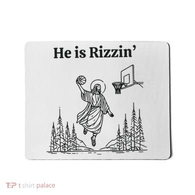He Is Rizzen Basketball Mousepad