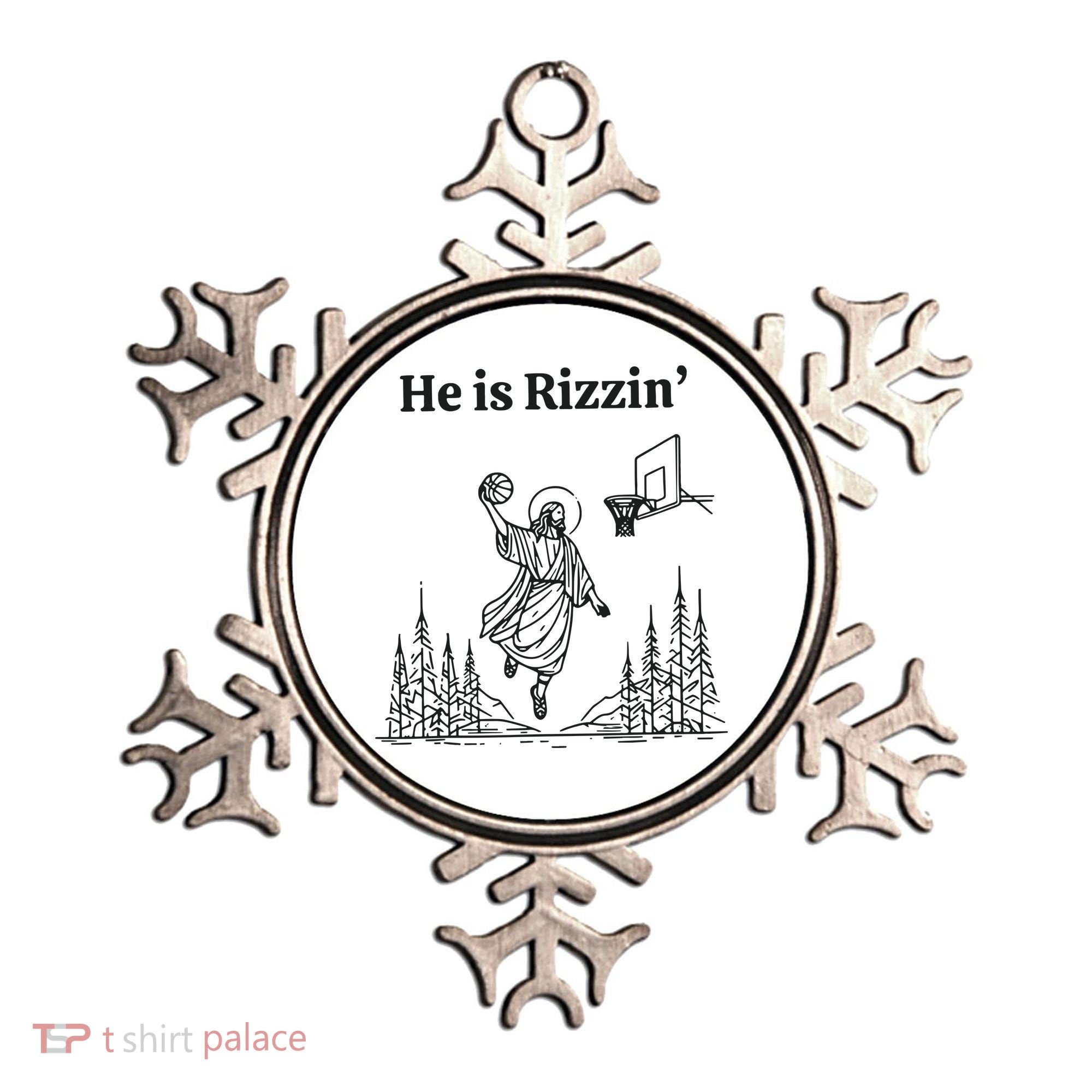 He Is Rizzen Basketball Ornament