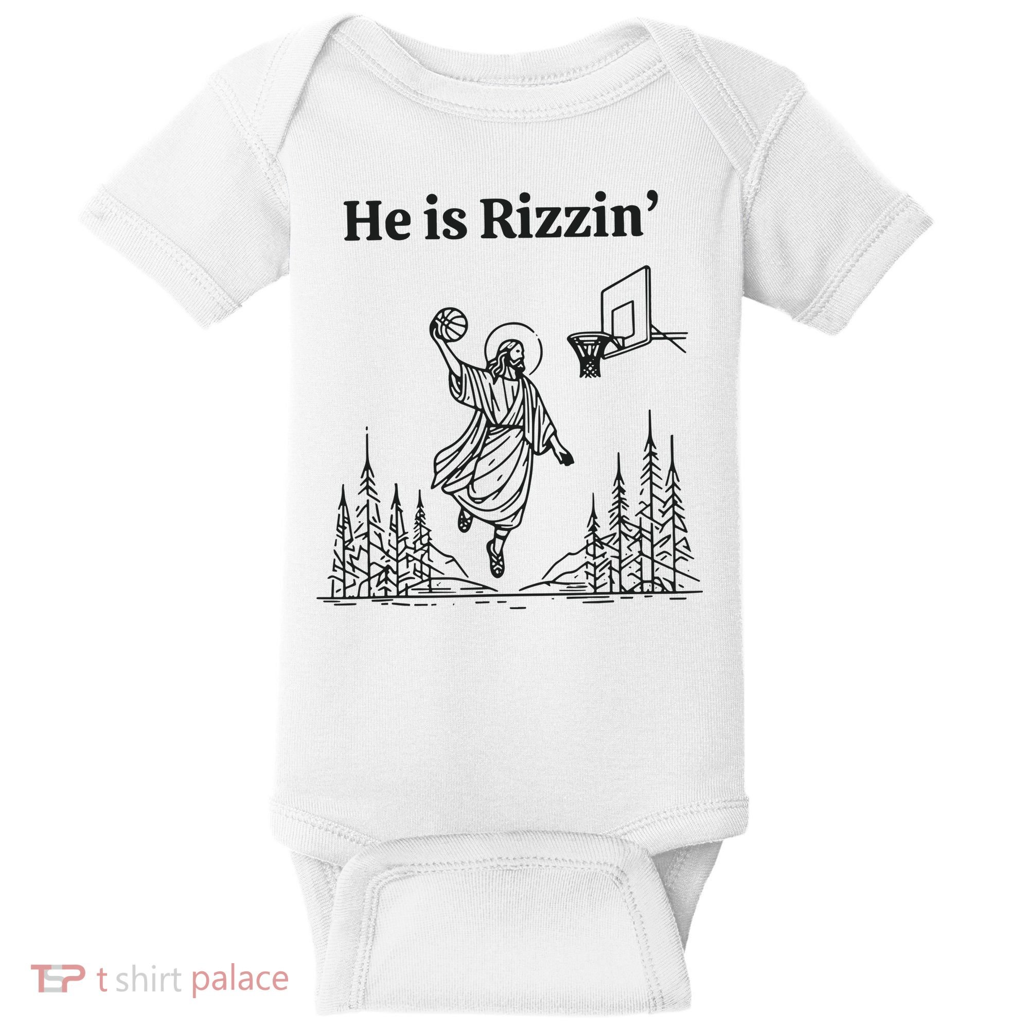 He Is Rizzen Basketball Baby Bodysuit