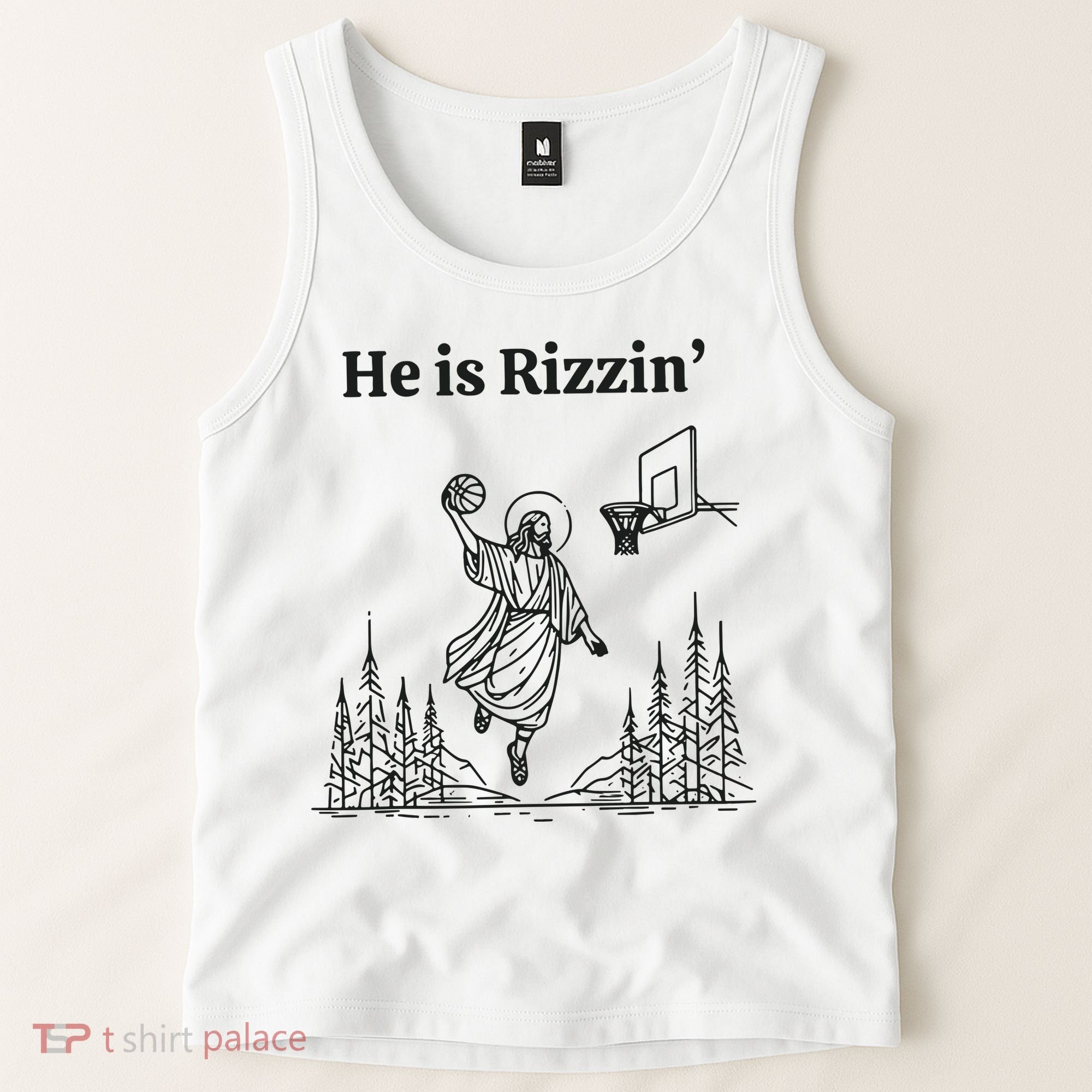 He Is Rizzen Basketball Tank Top