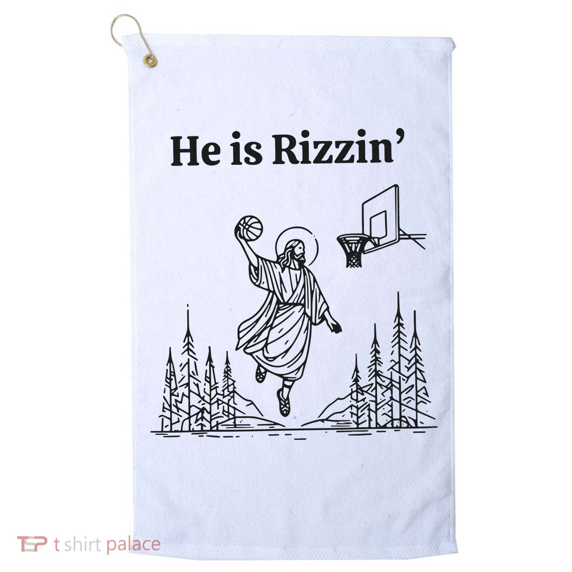 He Is Rizzen Basketball Golf Towel