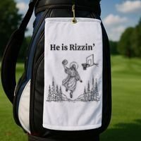 He Is Rizzen Basketball Golf Towel thumb 2