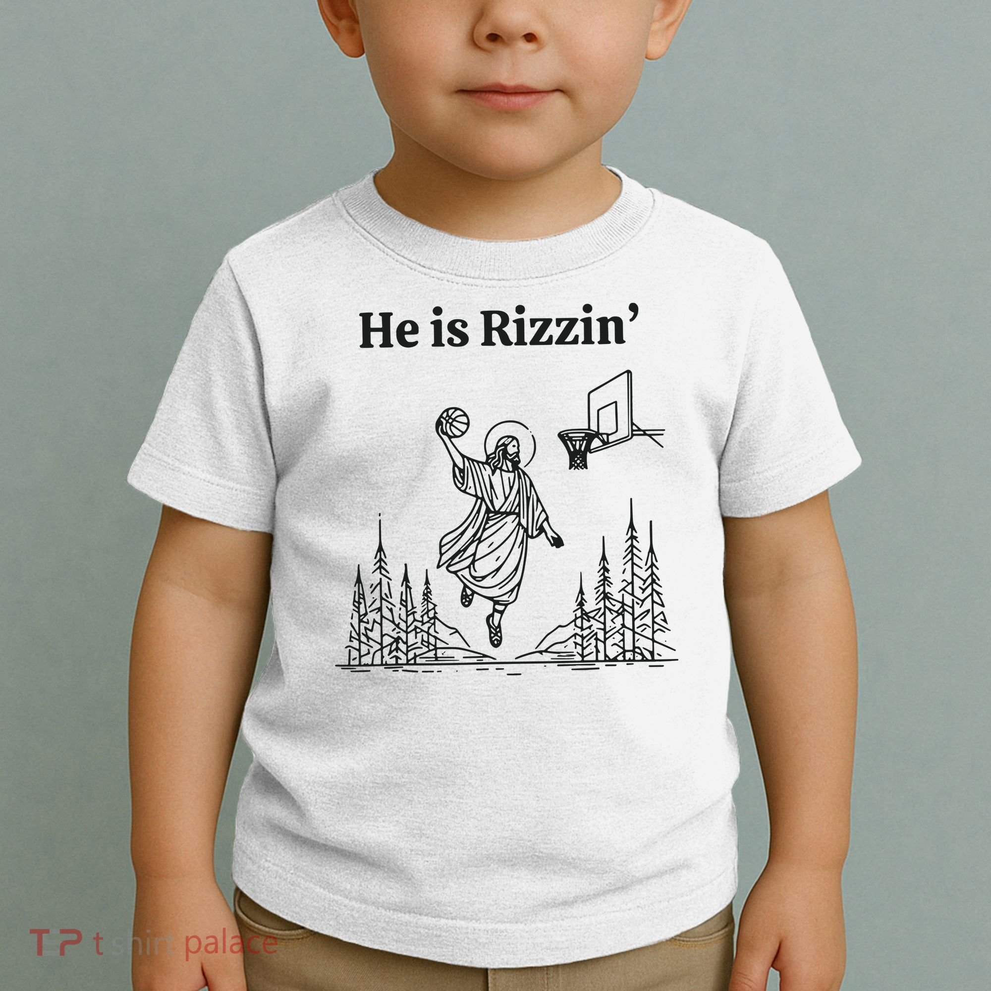 He Is Rizzen Basketball Toddler T-Shirt