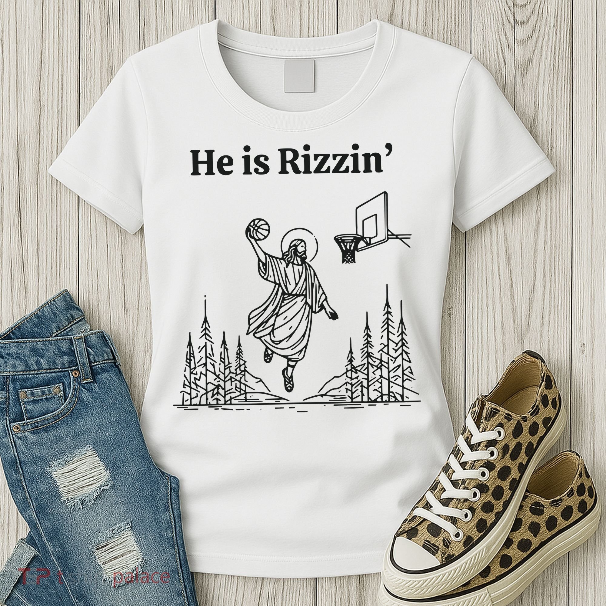 He Is Rizzen Basketball Women's T-Shirt