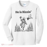 He Is Rizzen Basketball Kids Long Sleeve Shirt thumb 0