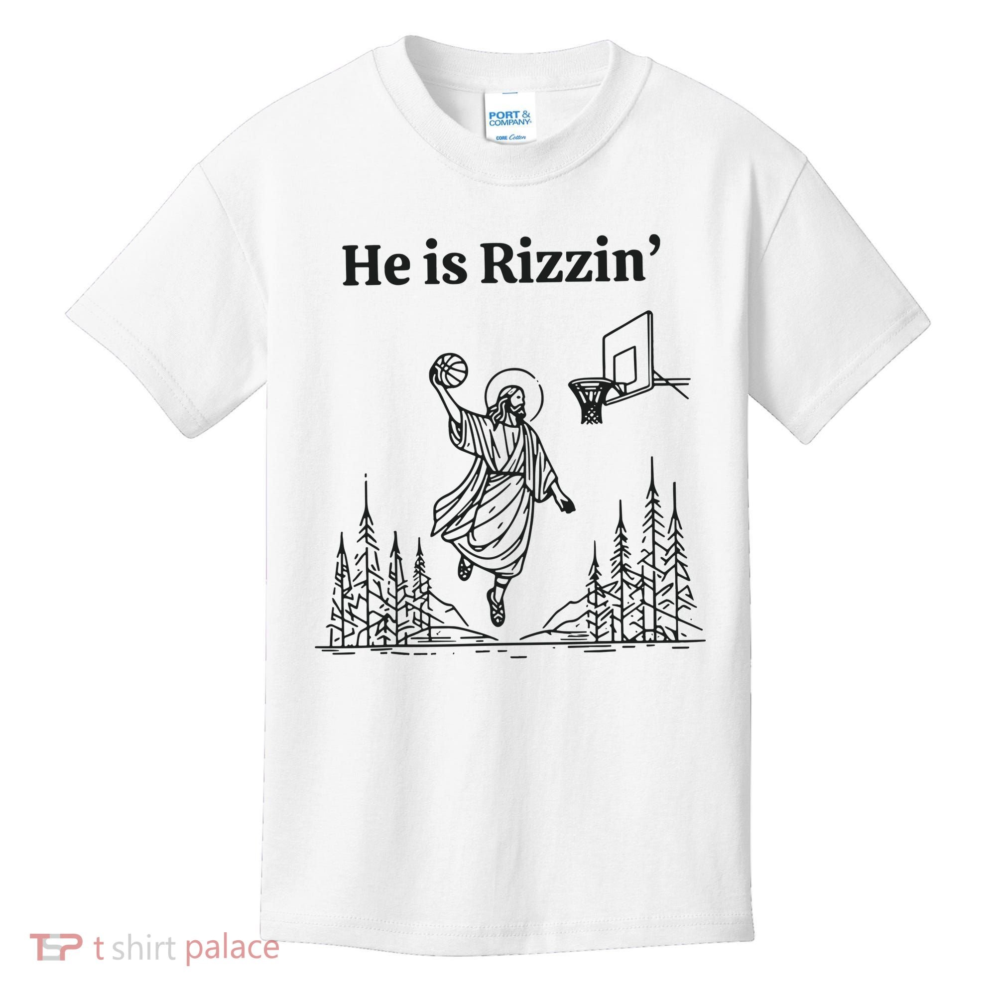 He Is Rizzen Basketball Kids T-Shirt
