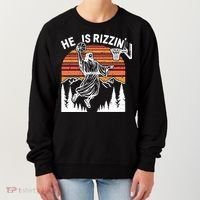 He Is Rizzin Easter Jesus Christian Basketball Women's Sweatshirt thumb 0