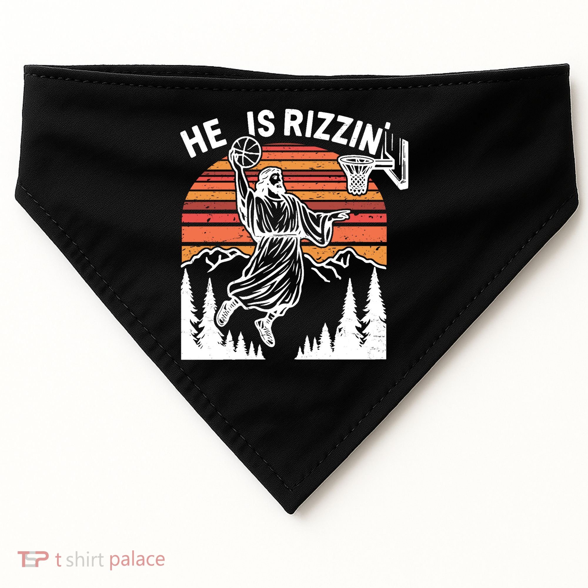 He Is Rizzin Easter Jesus Christian Basketball USA-Made Doggie Bandana