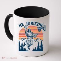 He Is Rizzin Easter Jesus Christian Basketball Coffee Mug thumb 0