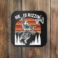 He Is Rizzin Easter Jesus Christian Basketball Coaster thumb 0