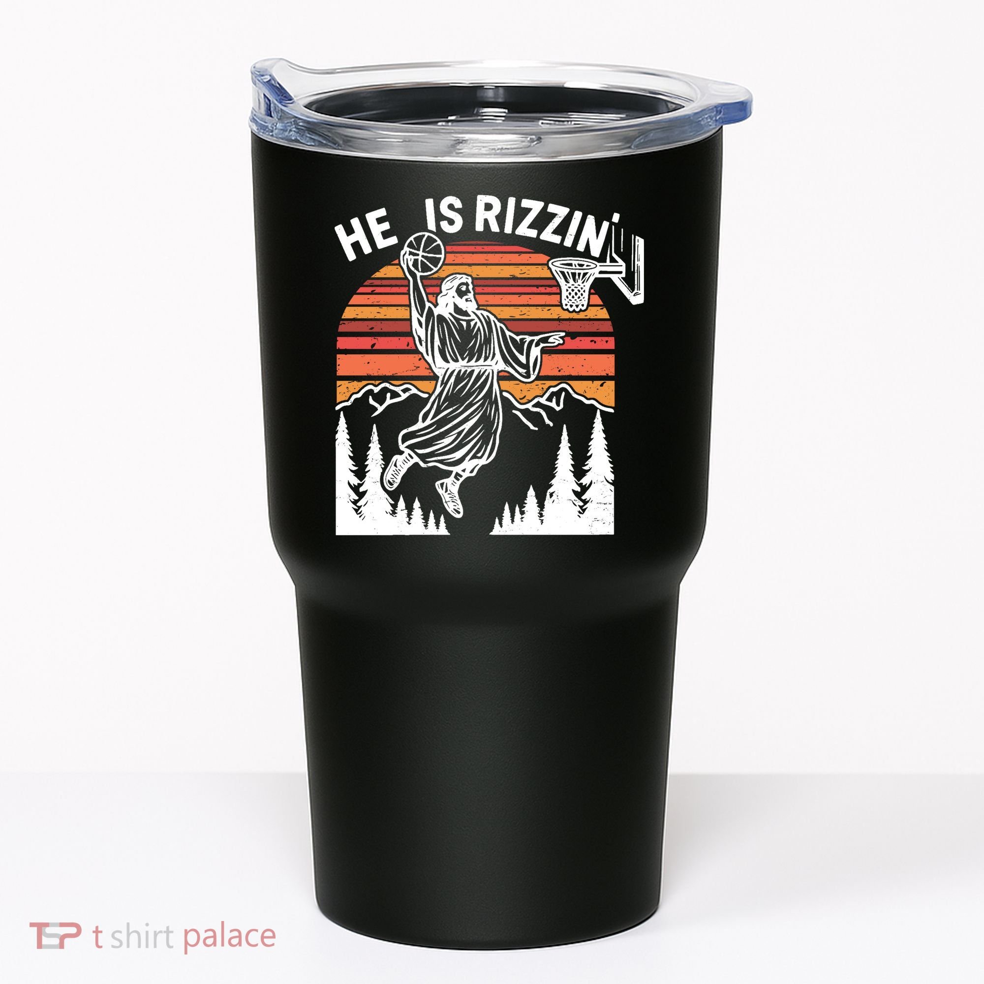 He Is Rizzin Easter Jesus Christian Basketball Tumbler
