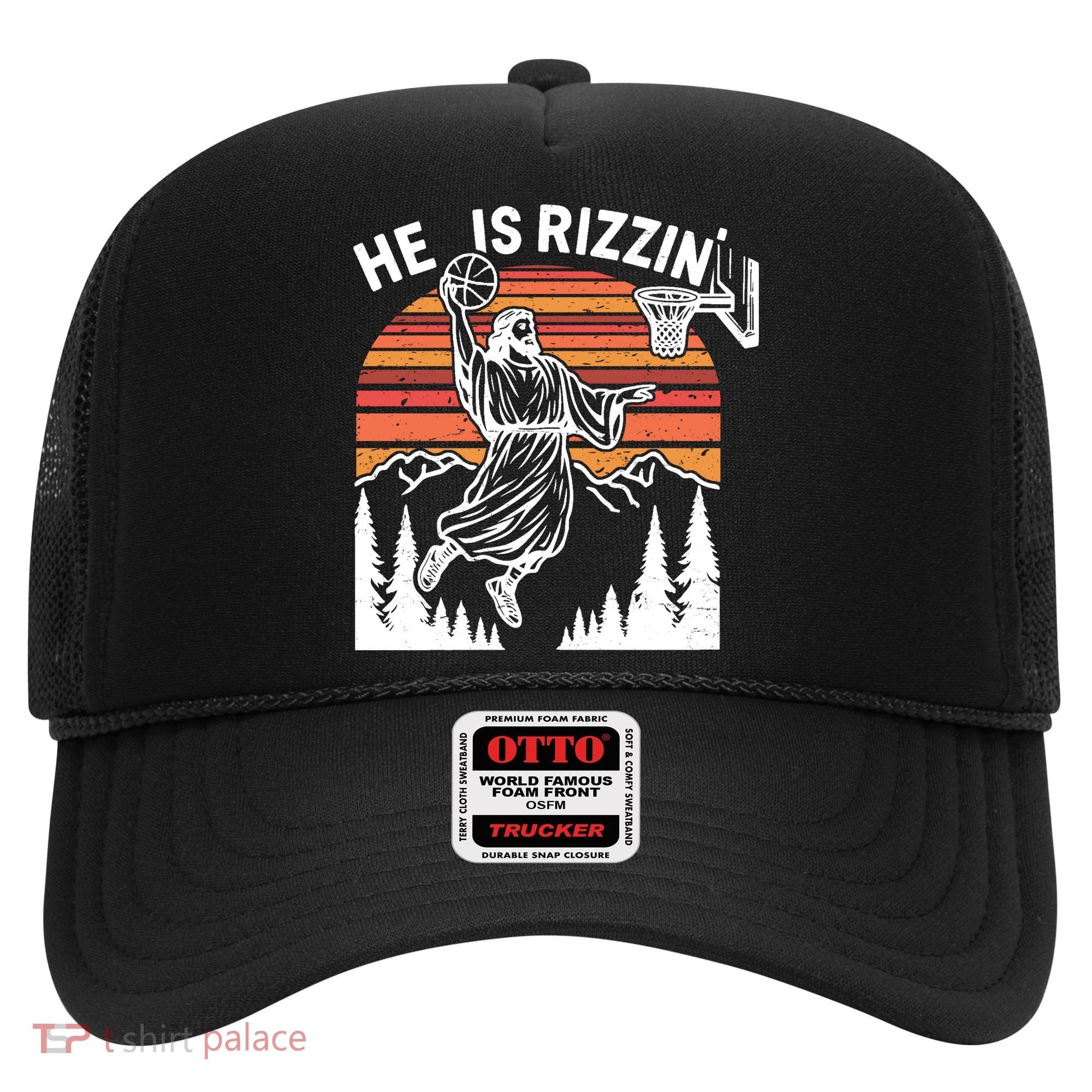 He Is Rizzin Easter Jesus Christian Basketball Hat