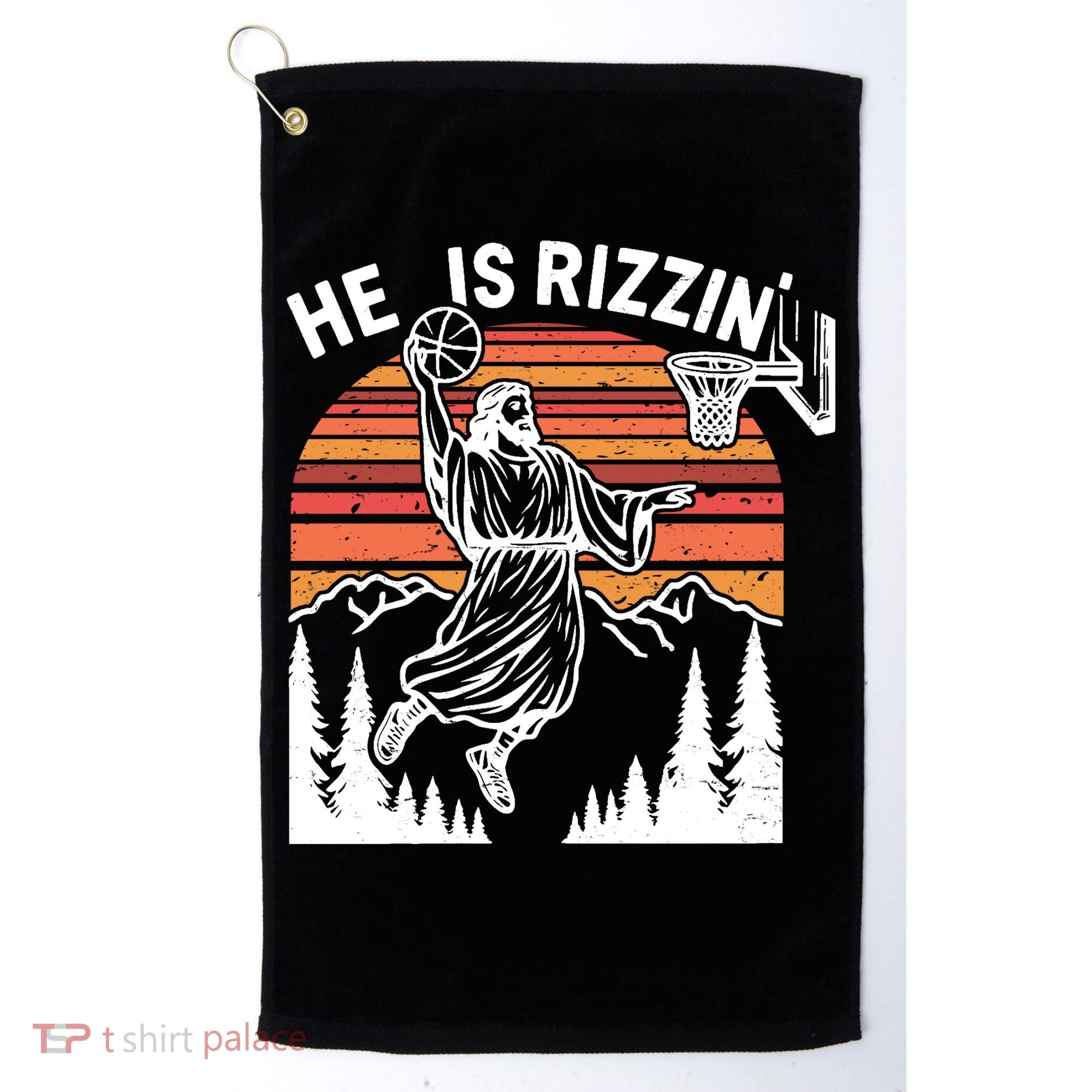 He Is Rizzin Easter Jesus Christian Basketball Golf Towel