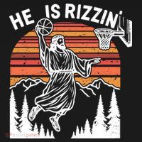 He Is Rizzin Easter Jesus Christian Basketball Visor thumb 3