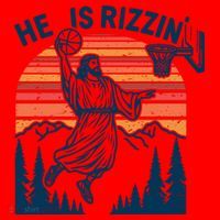 He Is Rizzin Easter Jesus Christian Basketball Santa Hat thumb 1