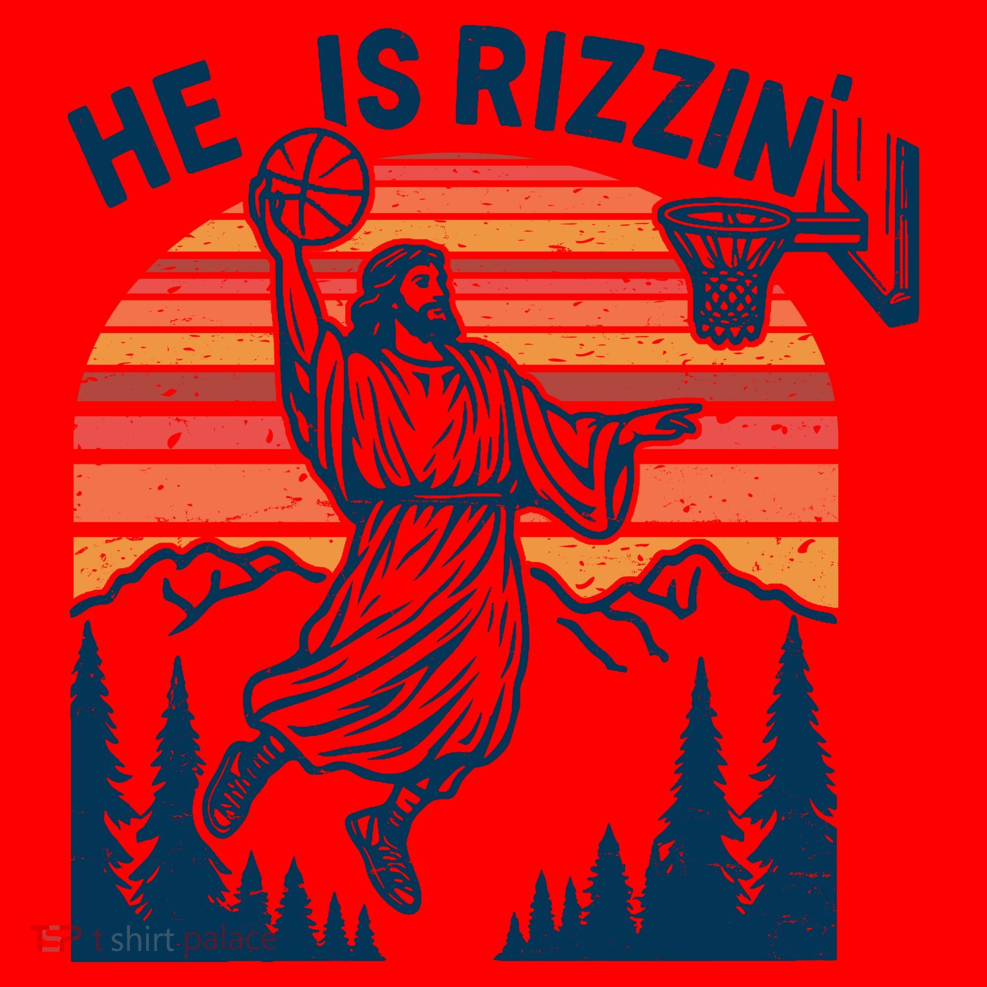 He Is Rizzin Easter Jesus Christian Basketball Santa Hat
