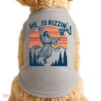 He Is Rizzin Easter Jesus Christian Basketball Doggie Tank thumb 0