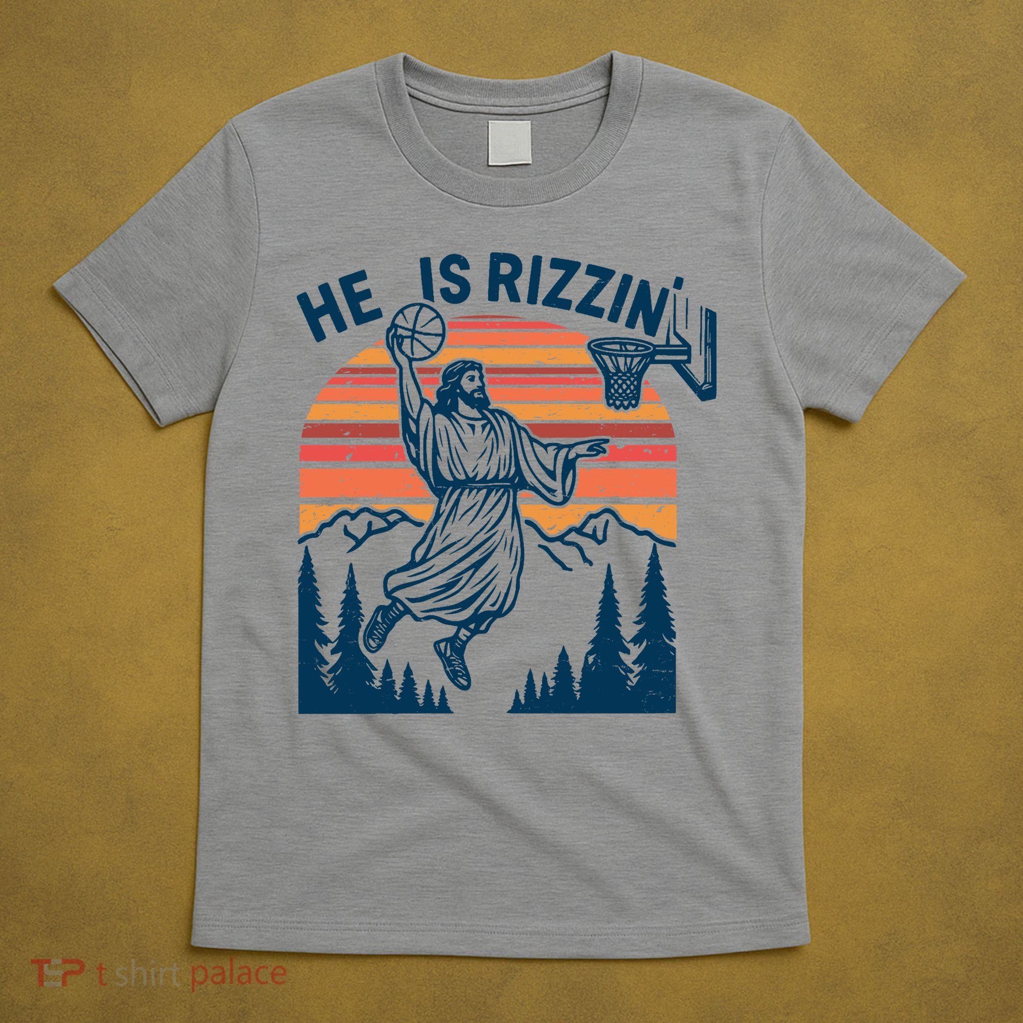 He Is Rizzin Easter Jesus Christian Basketball T-Shirt