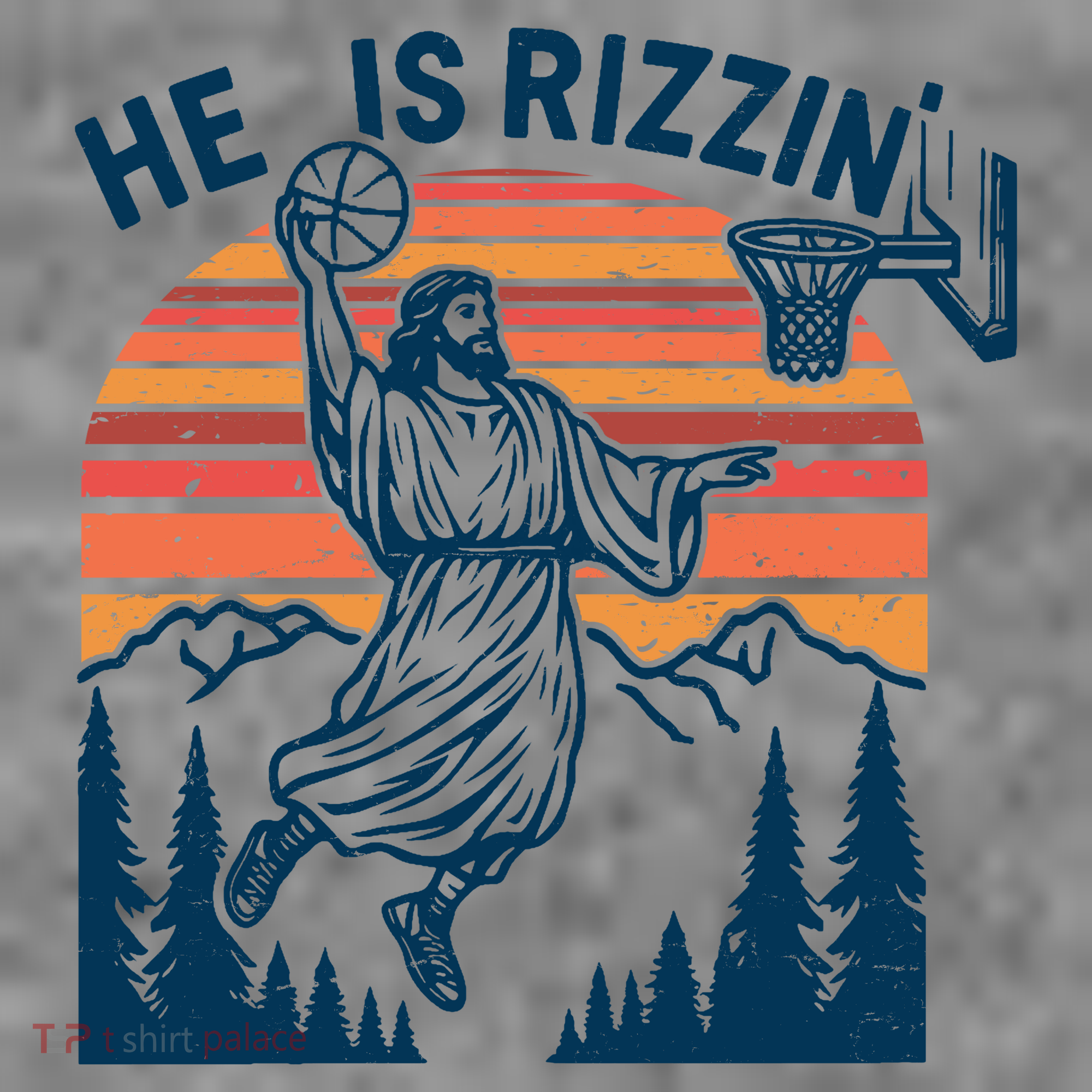 He Is Rizzin Easter Jesus Christian Basketball Women's Hoodie