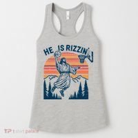 He Is Rizzin Easter Jesus Christian Basketball Women's Tank Top thumb 0