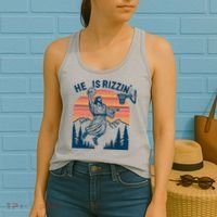 He Is Rizzin Easter Jesus Christian Basketball Women's Tank Top thumb 2