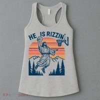 He Is Rizzin Easter Jesus Christian Basketball Women's Tank Top thumb 3