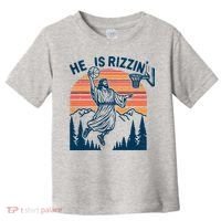 He Is Rizzin Easter Jesus Christian Basketball Toddler T-Shirt thumb 0