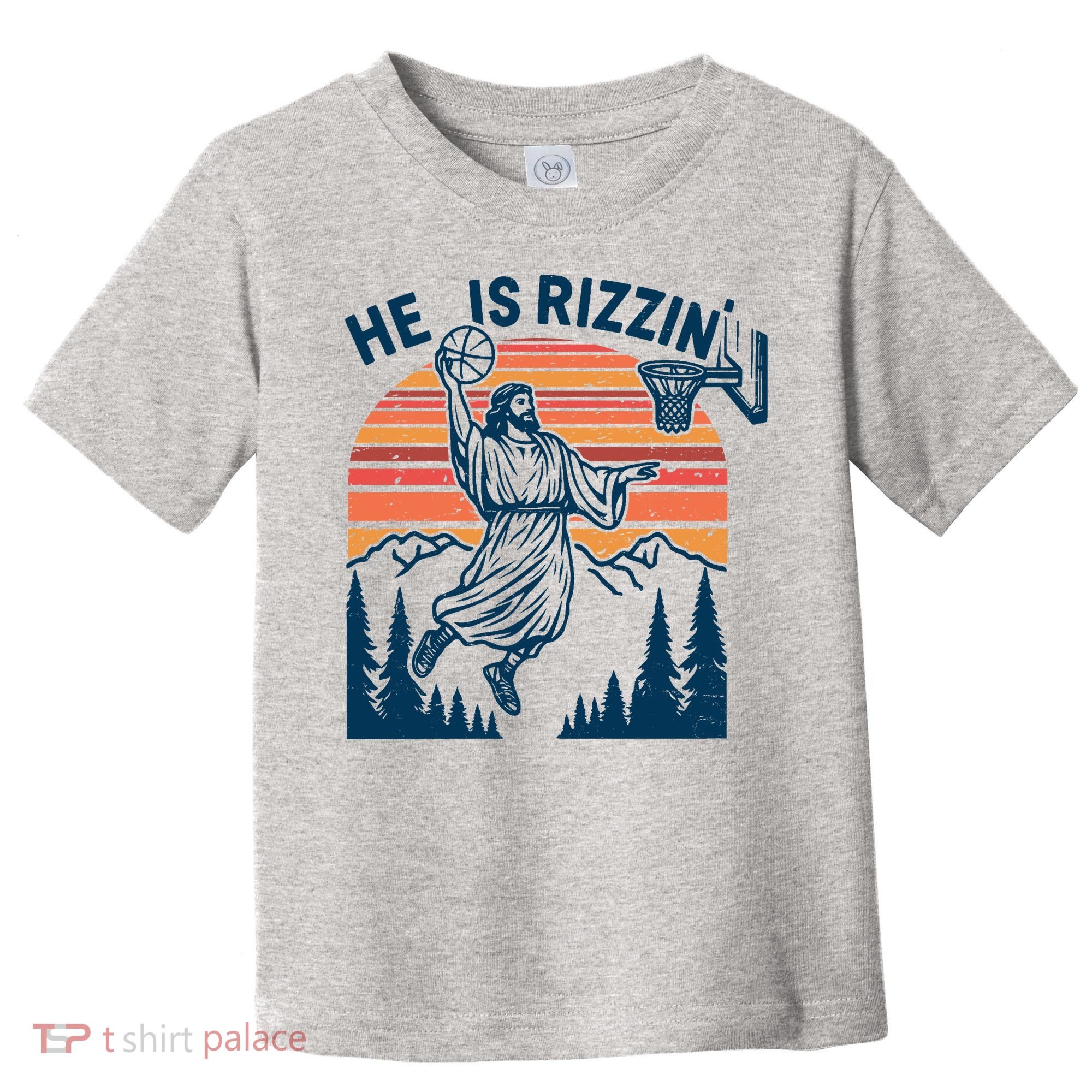 He Is Rizzin Easter Jesus Christian Basketball Toddler T-Shirt