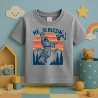 He Is Rizzin Easter Jesus Christian Basketball Toddler T-Shirt thumb 3