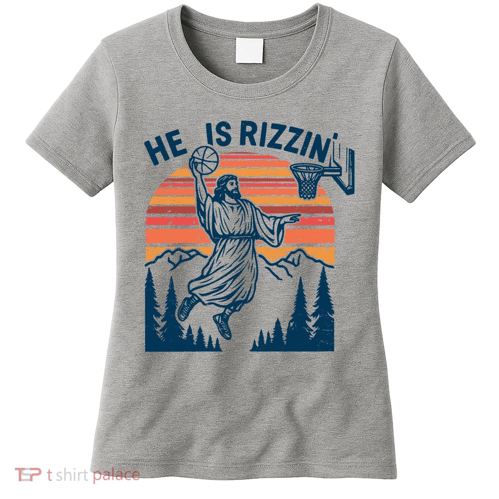 He Is Rizzin Easter Jesus Christian Basketball Women's T-Shirt