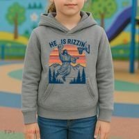 He Is Rizzin Easter Jesus Christian Basketball Kids Hoodie thumb 3