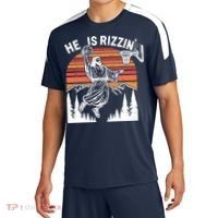 He Is Rizzin Easter Jesus Christian Basketball Sport-Tek Competitor United Soccer Jersey thumb 0