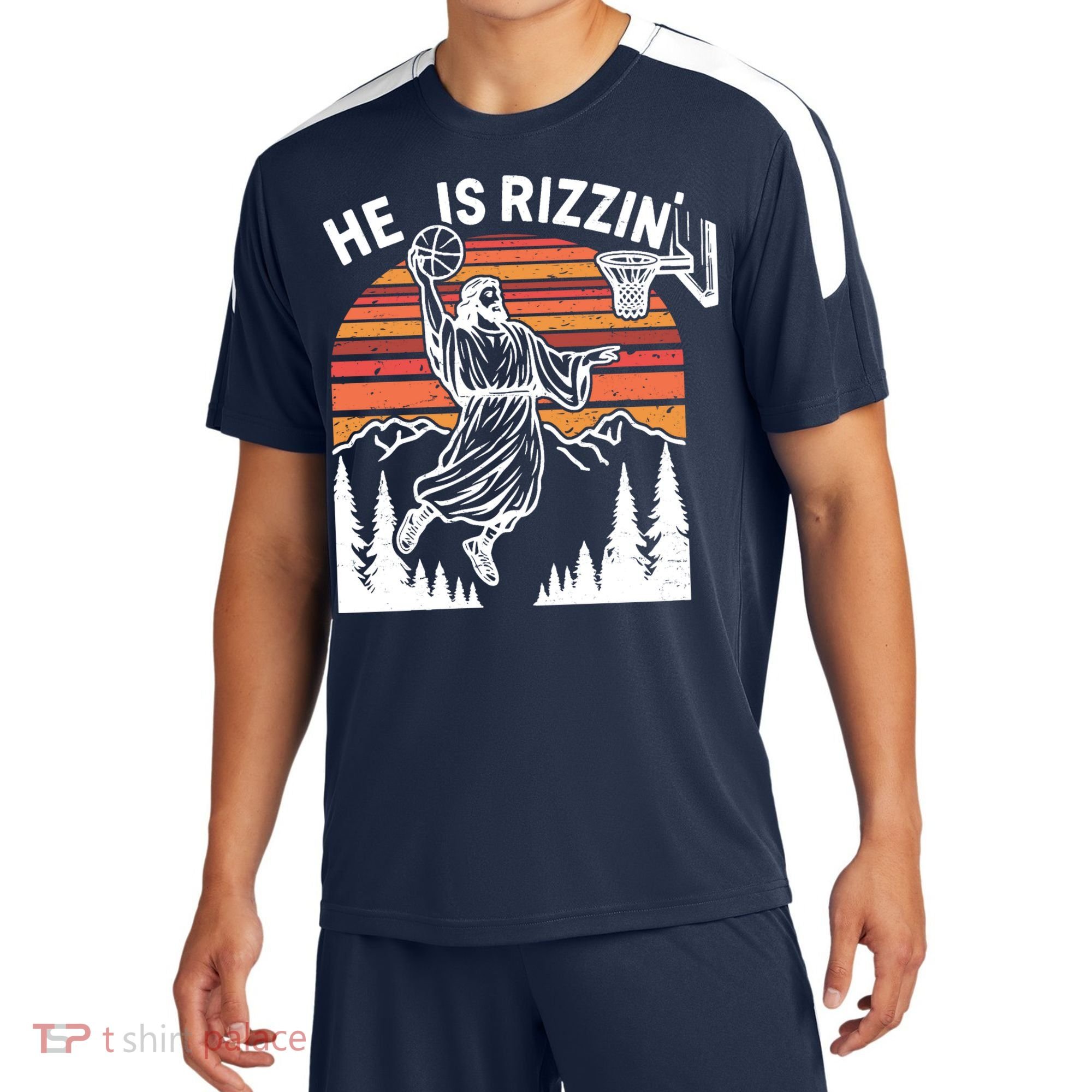 He Is Rizzin Easter Jesus Christian Basketball Sport-Tek Competitor United Soccer Jersey