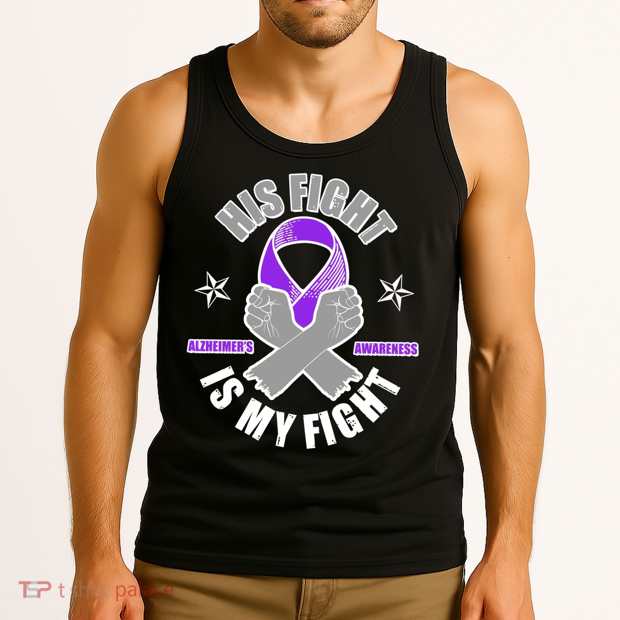 His Fight Is My Fight Alzheimer's Awareness Tank Top