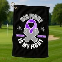 His Fight Is My Fight Alzheimer's Awareness Golf Towel thumb 1