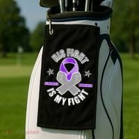 His Fight Is My Fight Alzheimer's Awareness Golf Towel thumb 2