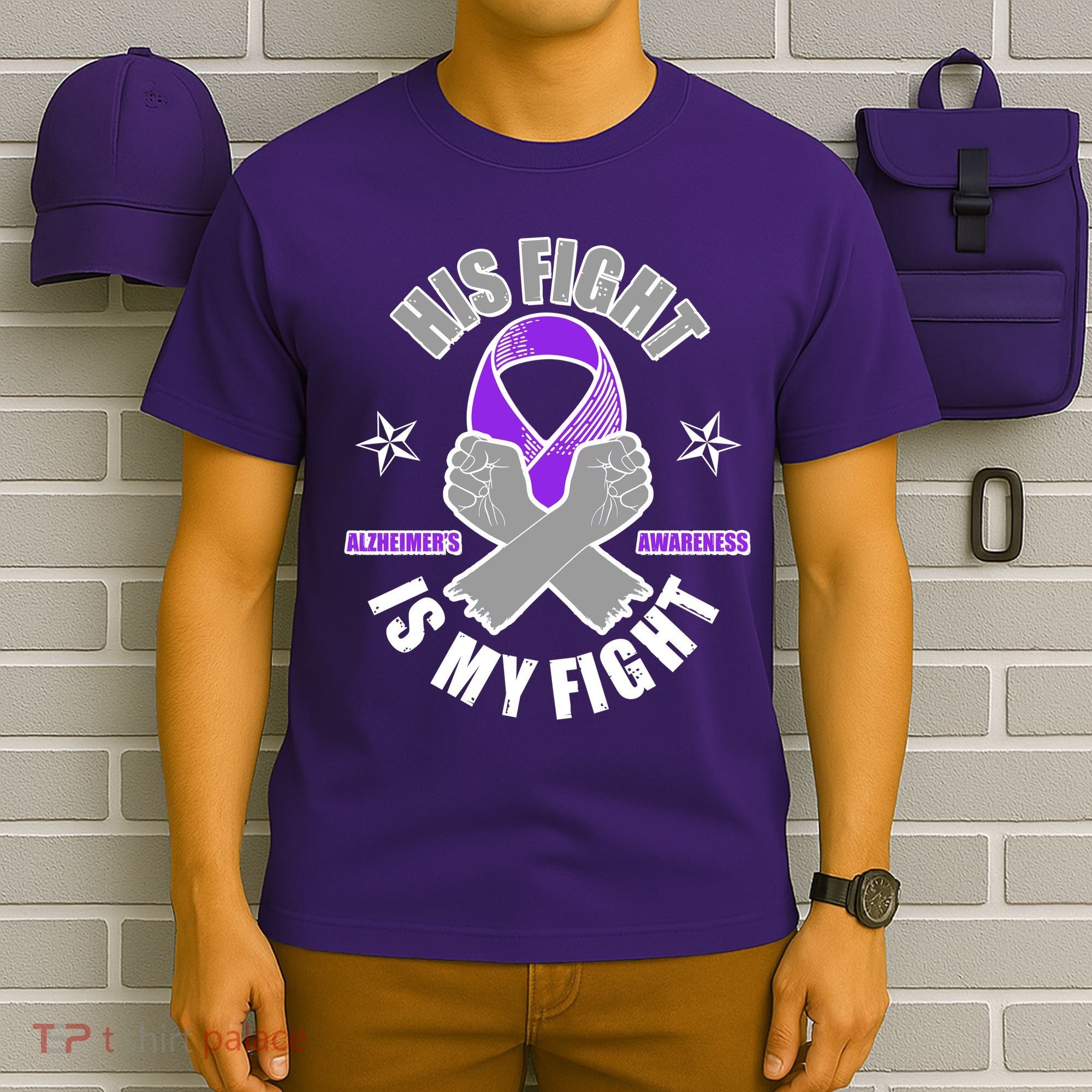 His Fight Is My Fight Alzheimer's Awareness T-Shirt