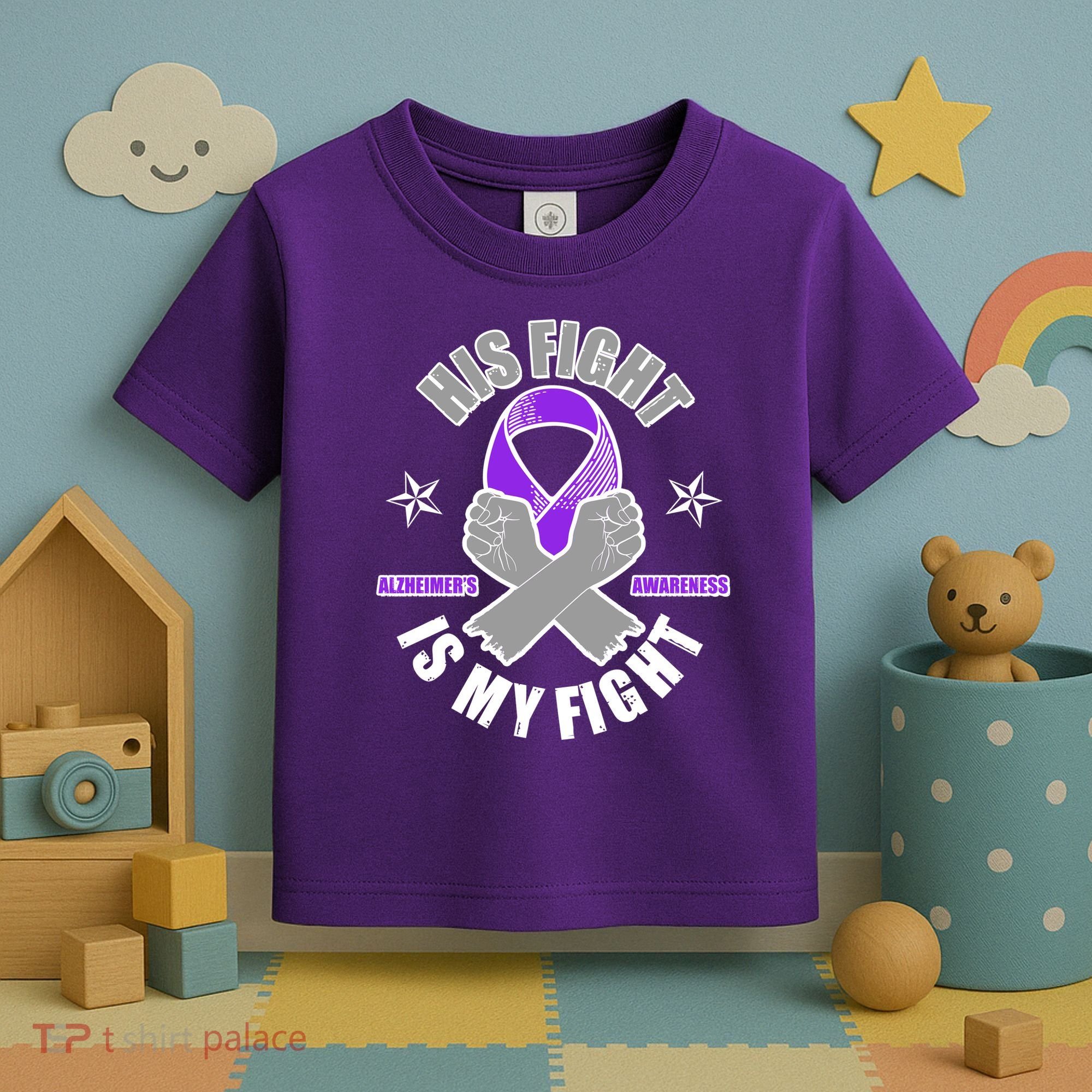 His Fight Is My Fight Alzheimer's Awareness Toddler T-Shirt