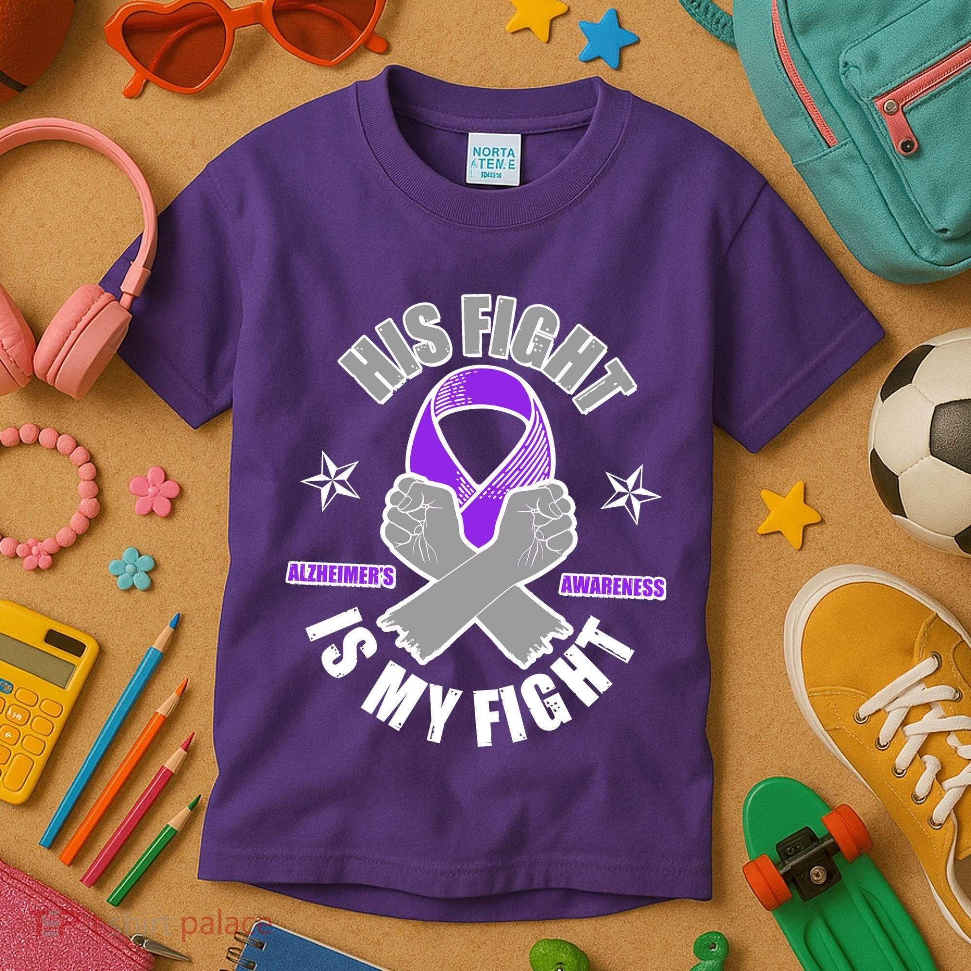 His Fight Is My Fight Alzheimer's Awareness Kids T-Shirt