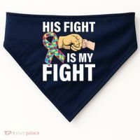 His Fight Is My Fight Autism Awareness USA-Made Doggie Bandana thumb 0