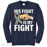 His Fight Is My Fight Autism Awareness Sweatshirt thumb 0