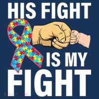 His Fight Is My Fight Autism Awareness Women's Hoodie thumb 2