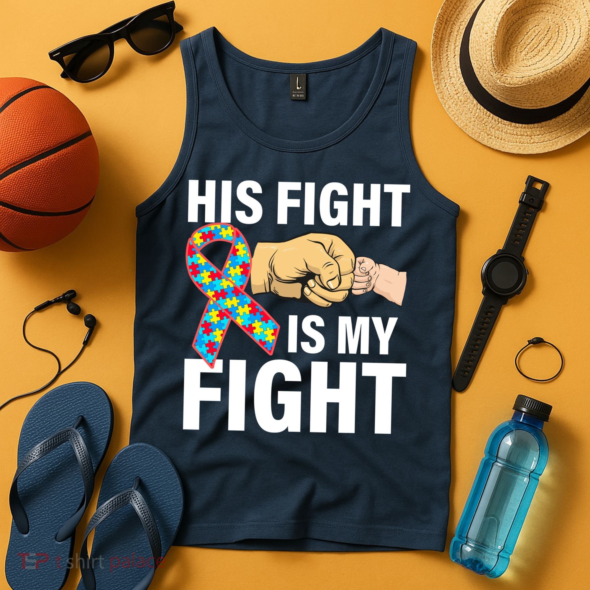His Fight Is My Fight Autism Awareness Tank Top