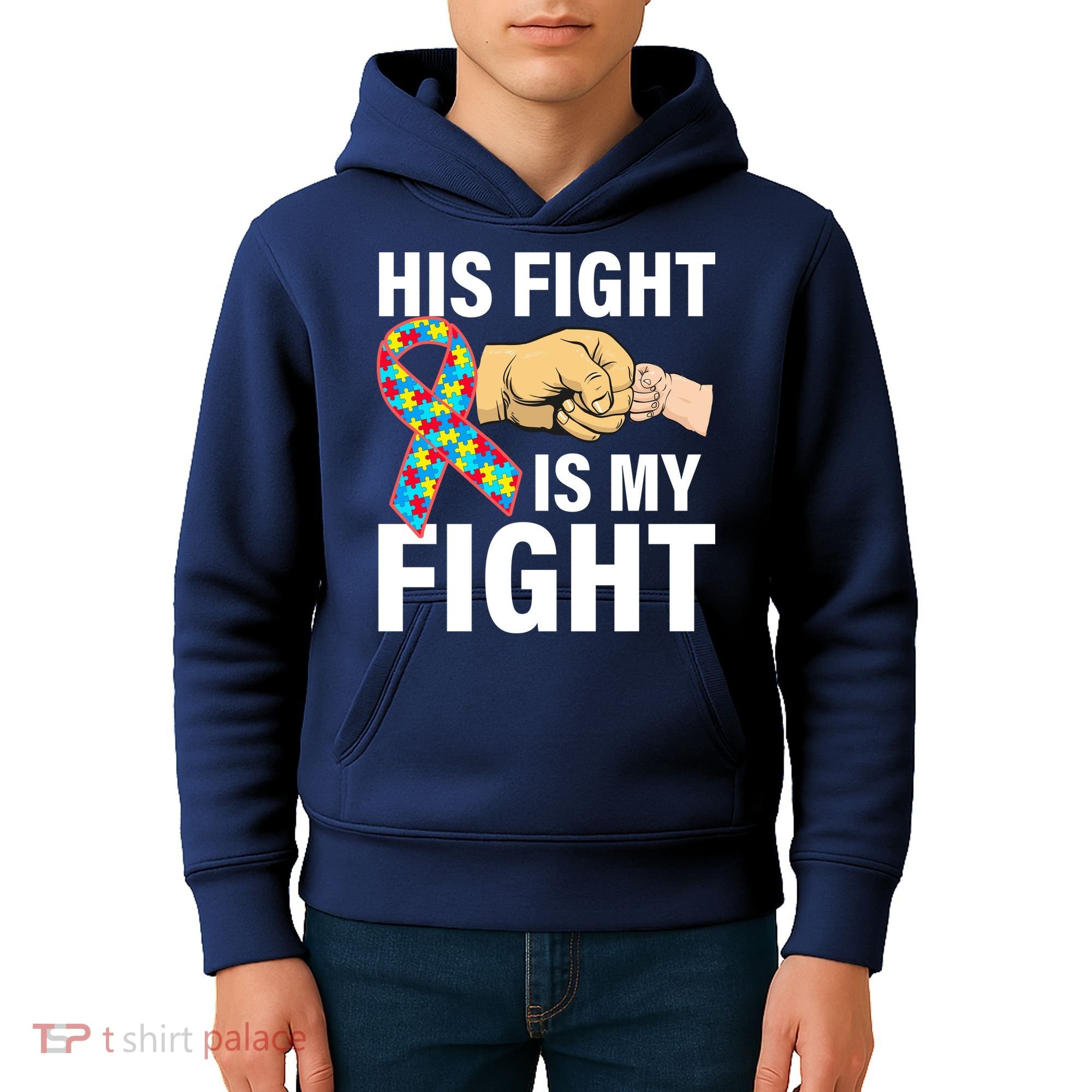 His Fight Is My Fight Autism Awareness Kids Hoodie
