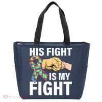 His Fight Is My Fight Autism Awareness Tote Bag thumb 0