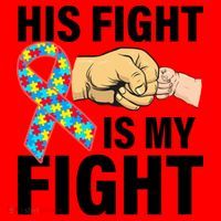 His Fight Is My Fight Autism Awareness Santa Hat thumb 1