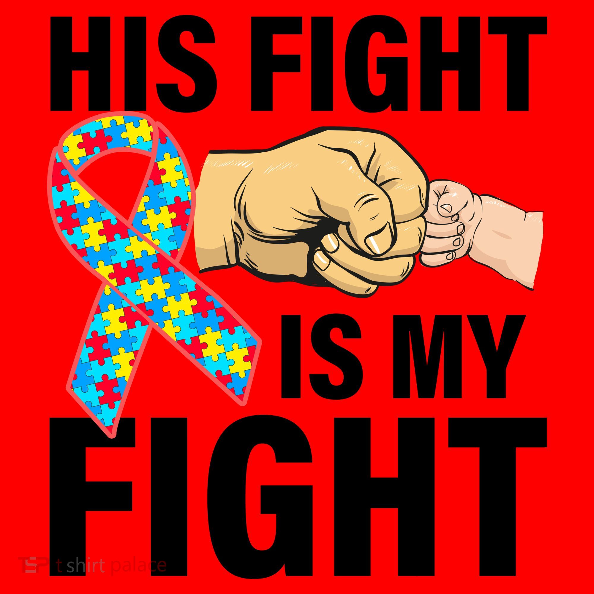 His Fight Is My Fight Autism Awareness Santa Hat